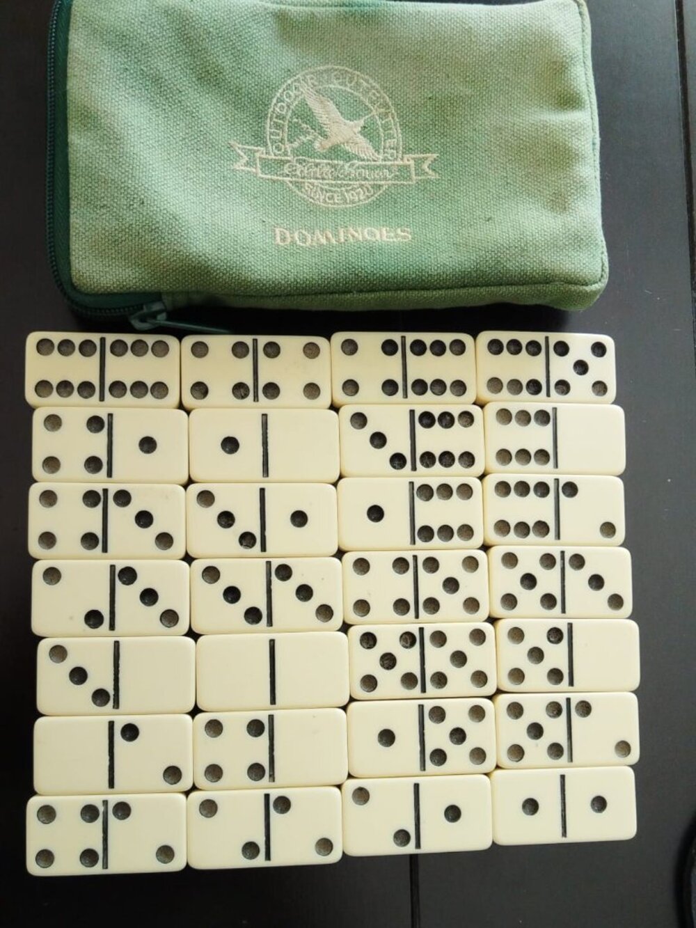 Vintage Collectible Dominoes Set - Made in Taiwan R.O.C. - With Original Carryin